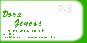 dora gencsi business card